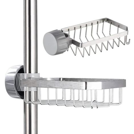 Jabonera de ducha - Soporte para champú de ducha, sin necesidad de taladrar, compatible con barras de 25-40 mm