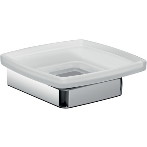 Jabonera de emco trend, modelo de pared, cristal satinado, cromo,