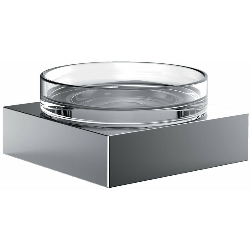 

Jabonera de enlace Emco, modelo de pared, recipiente de cristal transparente, cromada - 183000101