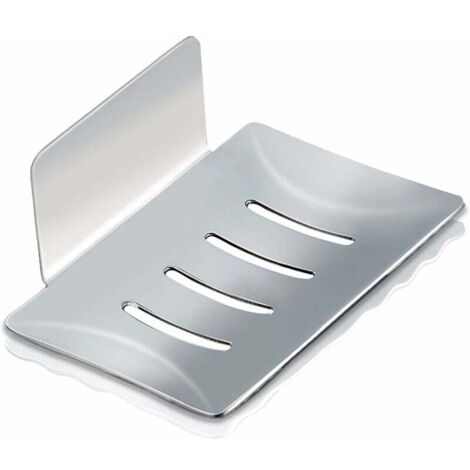 Jabonera de pared autoadhesiva de acero inoxidable para ducha, jabonera para baño y cocina, ideal para guardar jabón, esponja y cepillo (plateado)