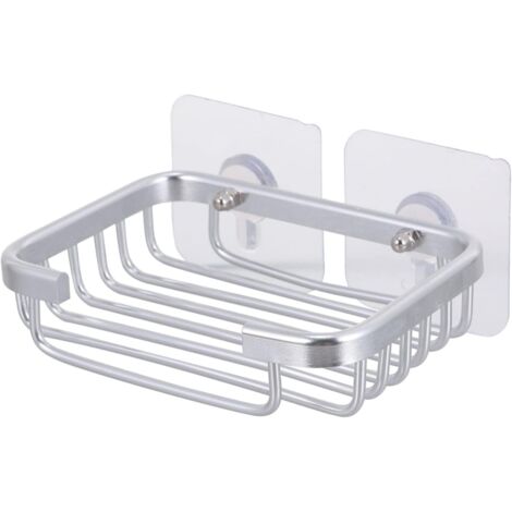 Jabonera de pared - caja de jabón de aluminio - soporte para jabón para ducha y baño, diseño moderno sin pegatinas anti-desperdicio