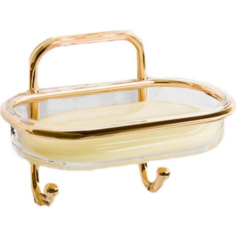 Jabonera de pared, jabonera de pared para cuarto de ducha, jabonera de fácil drenaje, soporte para esponja - transparente