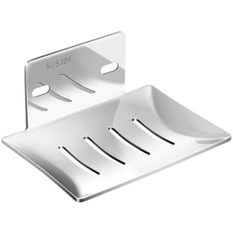 Jabonera de pared plateada, sin perforación, jabonera de ducha de acero inoxidable, jabonera autoadhesiva para guardar esponjas, cepillos de jabón para baño, cocina, balcón