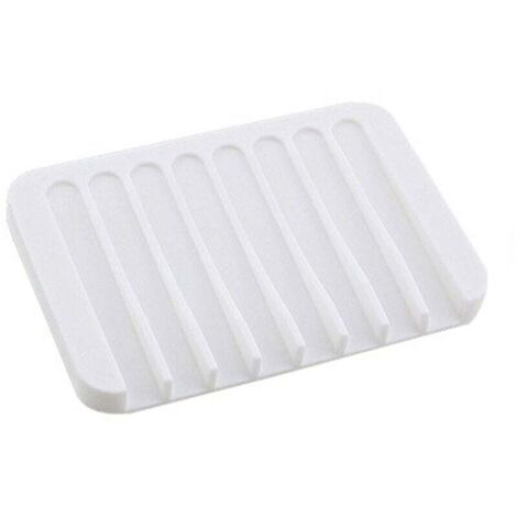 Jabonera de silicona, soporte para jabón, jabonera de baño, jabonera de cocina, jabonera de ducha, para baño y cocina (blanco)