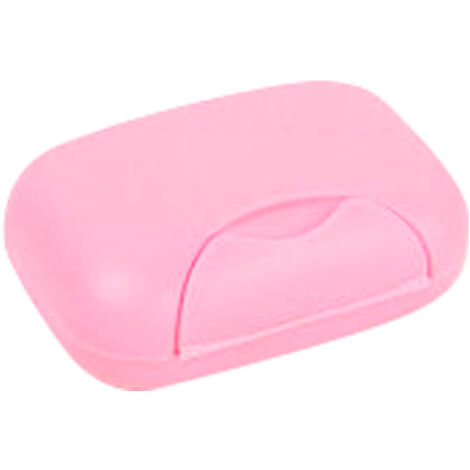[Jabonera de viaje] Jabonera portátil e impermeable, lavable y reutilizable, modelo compacto de PP, rosa, tamaño 12 x 8 x 4,5 cm, 1 unidad