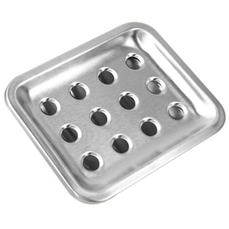 Jabonera doble de acero inoxidable con estante extraíble para lavabos y baños.