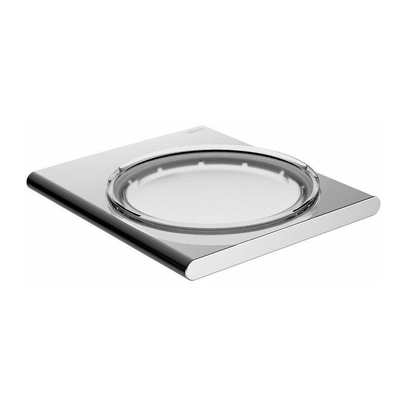 

Jabonera EDITION 400 completa con cuenco de cristal auténtico, cromo negro mate pulido KEUCO