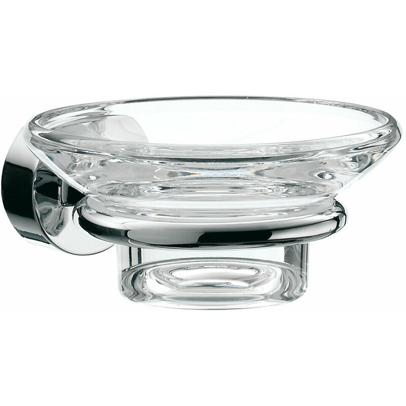 

Jabonera Emco rondo 2, transparente, cromada - 453000100
