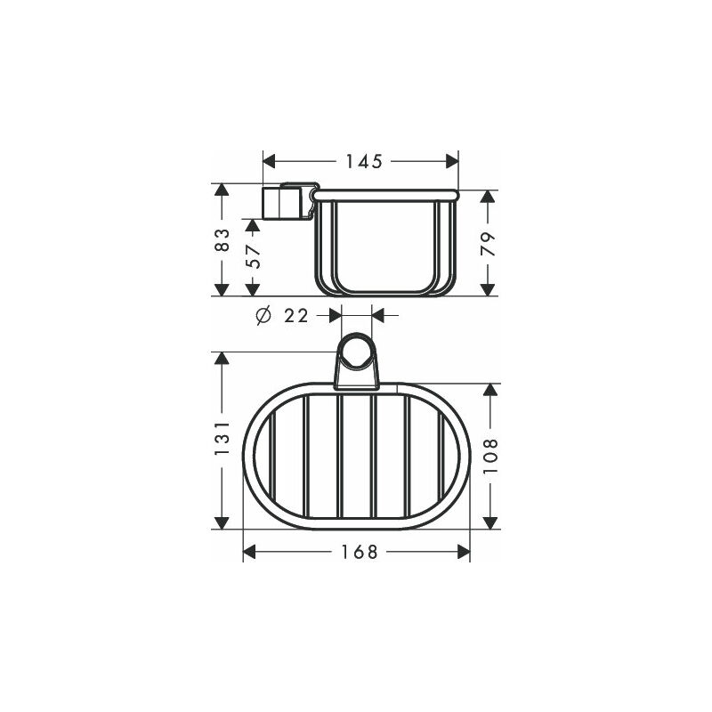 

Jabonera Hansgrohe AXOR Montreux, para barra de pared Unica - 42066000