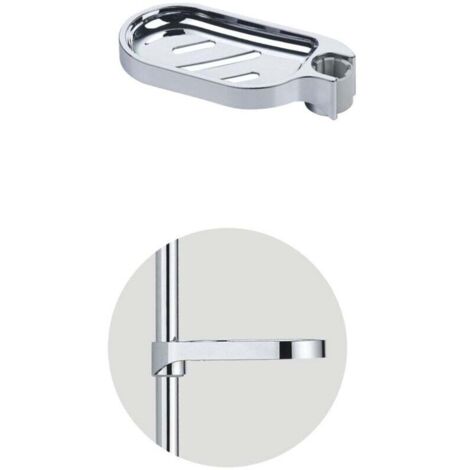 Jabonera KZQ, jabonera para barra de ducha, jabonera para barra de ducha, jabonera de ducha ajustable, jabonera sin taladrar, soporte para champú para barras de ducha, diámetro del orificio 25 mm