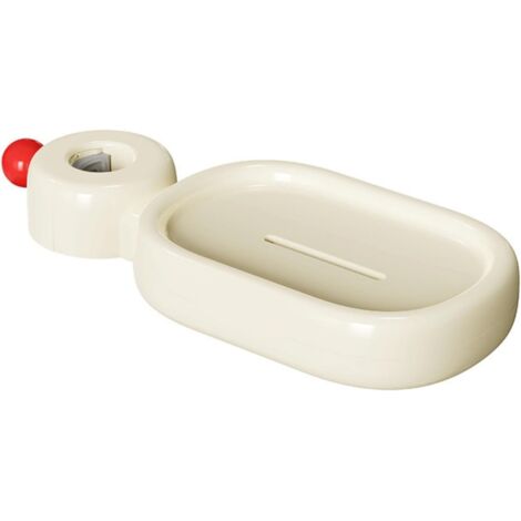 Jabonera original con orificio de drenaje, fácil de instalar, se monta en la barra de la ducha, drena rápidamente, compatible con tuberías de 20-25 mm de diámetro - blanca