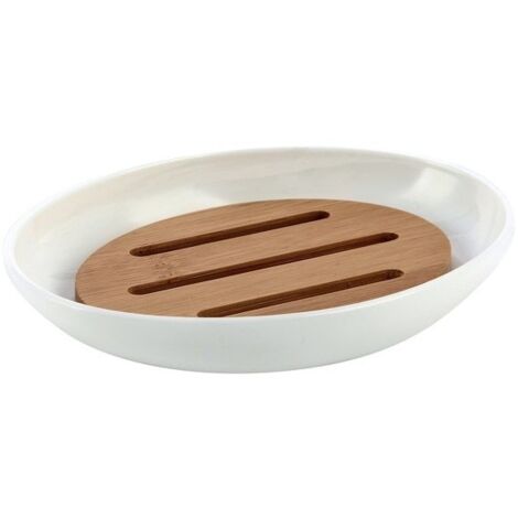 Jabonera OSLO PS & Bambú Blanco & Beige MSV