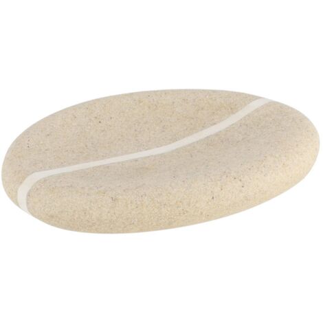 Jabonera oval de poliresina con efecto piedra - natural - Tendance