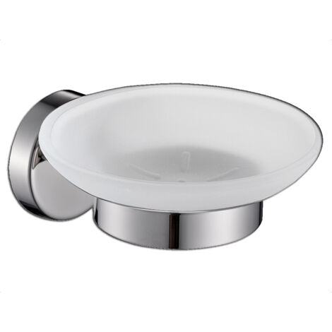 Jabonera PLUVIA PRO fabricado en cristal y acero inoxidable