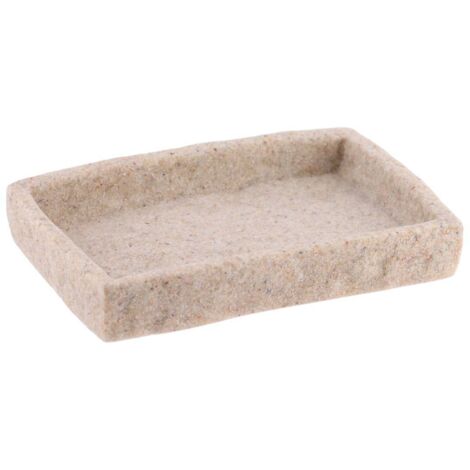 Jabonera rectangular de poliresina con efecto piedra - natural - Tendance