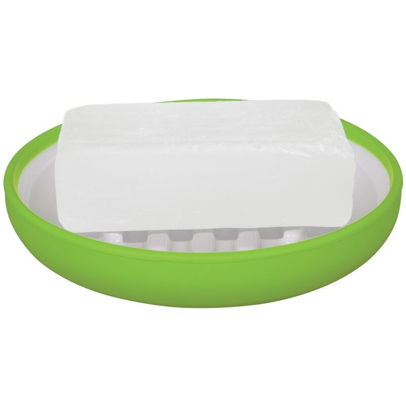 

Jabonera 'Moji' de poliestirol y silicona en color verde Ø11 x 2 cm - Spirella