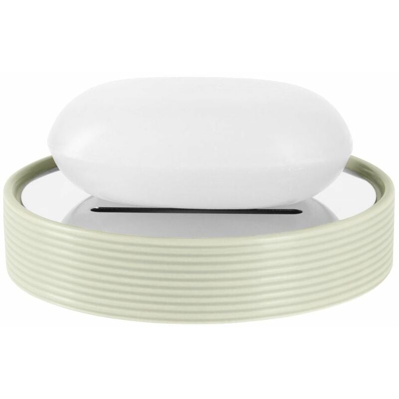 

Jabonera Spirella "Tube Ribbed" de gres en color gris Ø11 x 2,6 cm