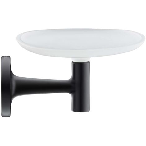 Jabonera Starck T. Negro mate incl. Vidrio blanco mate