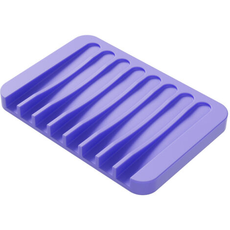 Jabonera tipo cascada para ducha, ideal para el baño, la cocina o la encimera. Fabricada en silicona suave, mantiene el jabón seco y es fácil de limpiar. Juego de 2 unidades, color morado.