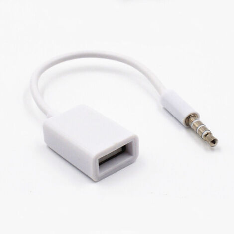 Jack 3.5 mm - 4 Pôles Mâle vers USB Femelle - AUX Câble Adaptateur Convertisseur De Câble Audio pour Appareils avec Prise Audio AUX