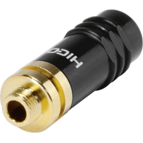 Jack 3.5 mm femelle, droit Hicon HI-J35S-SCREW-F Nombre de pôles (num): 3 stéréo noir 1 pc(s) - noir