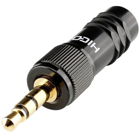 Jack 3.5 mm mâle, droit Hicon HI-J35S-SCREW-M Nombre de pôles: 3 stéréo noir 1 pc(s)
