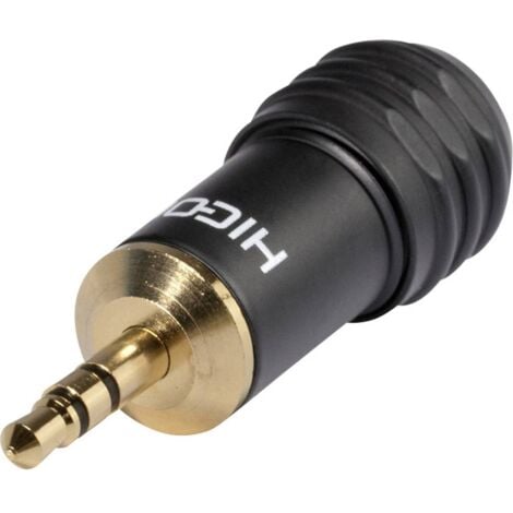 Jack 3.5 mm mâle, droit Hicon HI-J35S04 Nombre de pôles: 3 stéréo noir 1 pc(s)