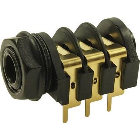 Jack 6.35 mm embase femelle horizontale Cliff CL12327 Nombre de pôles: 3 stéréo noir 1 pc(s) X112721