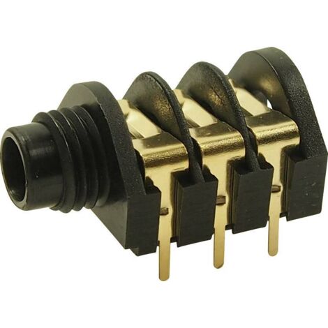Jack 6.35 mm embase femelle horizontale Cliff CL12345 Nombre de pôles: 3 stéréo noir 1 pc(s) X112751