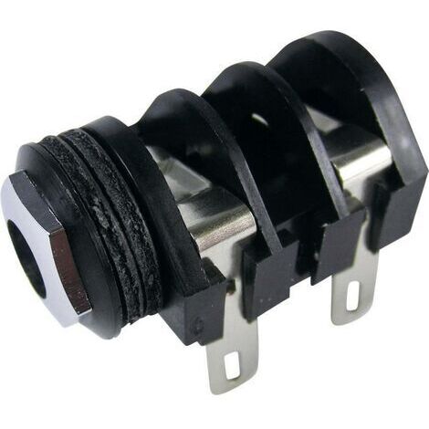 Jack 6.35 mm embase femelle horizontale Cliff CL1282A Nombre de pôles: 2 mono noir 1 pc(s) D28749