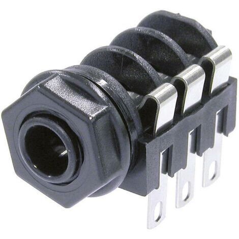 Jack 6.35 mm embase femelle horizontale Neutrik NMJ6HC-S Nombre de pôles: 3 stéréo noir 1 pc(s) D22055