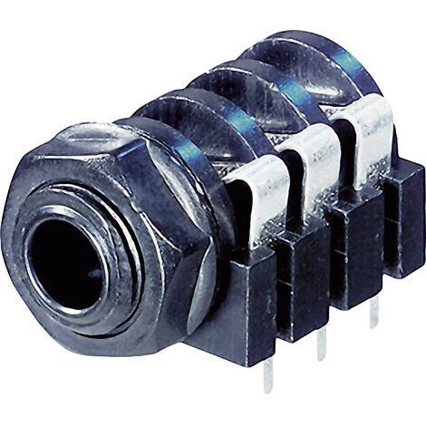 Jack 6.35 mm embase femelle horizontale Rean AV NYS216 Nombre de pôles: 3 stéréo noir 1 pc(s) X37008