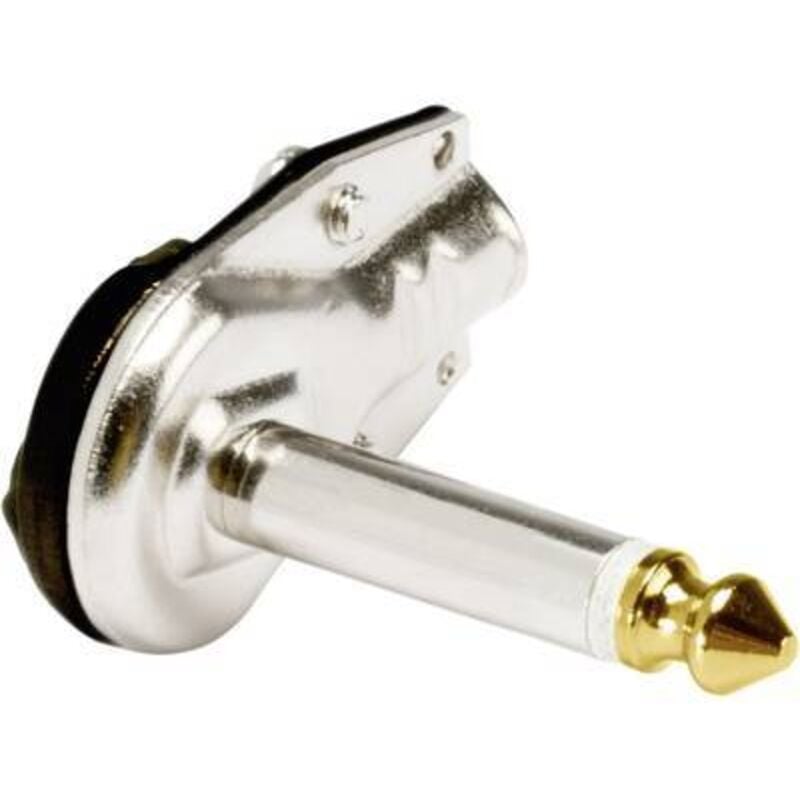 Jack 6.35 mm Hicon HI-J63MA05 mâle coudé nombre de pôles: 2 mono noir 1 pc(s)