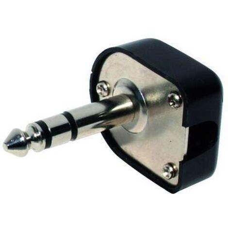 Jack 6.35 mm mâle, coudé TRU COMPONENTS 1559782 Nombre de pôles: 3 stéréo noir 1 pc(s)