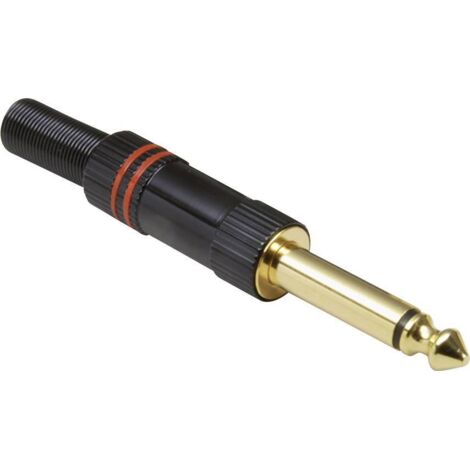 Jack 6.35 mm mâle, droit BKL Electronic 0102010 Nombre de pôles: 2 mono noir, rouge 1 pc(s) S176981