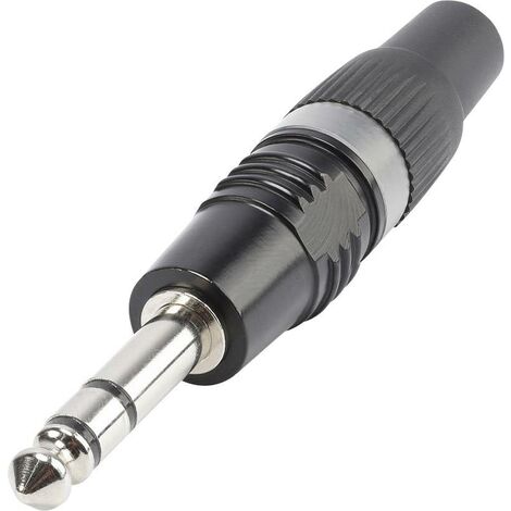 Jack 6.35 mm mâle, droit Hicon HI-J63SP-B Nombre de pôles: 3 stéréo noir, argent 1 pc(s)