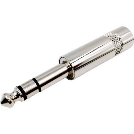 Jack 6.35 mm mâle, droit TRU COMPONENTS 1408829 Nombre de pôles: 3 stéréo argent 1 pc(s) S809611