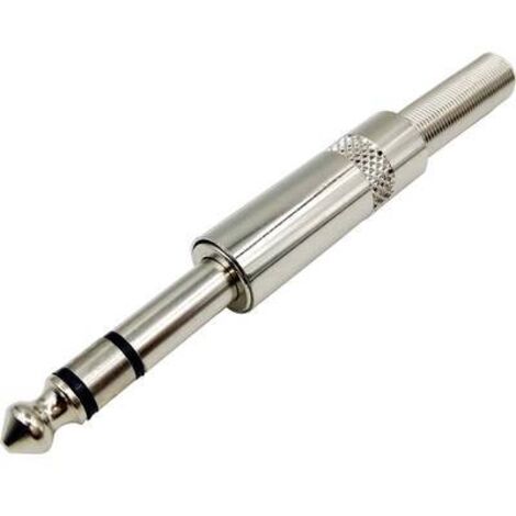 Jack 6.35 mm mâle, droit TRU COMPONENTS 1408830 Nombre de pôles: 3 stéréo argent 1 pc(s) S809631