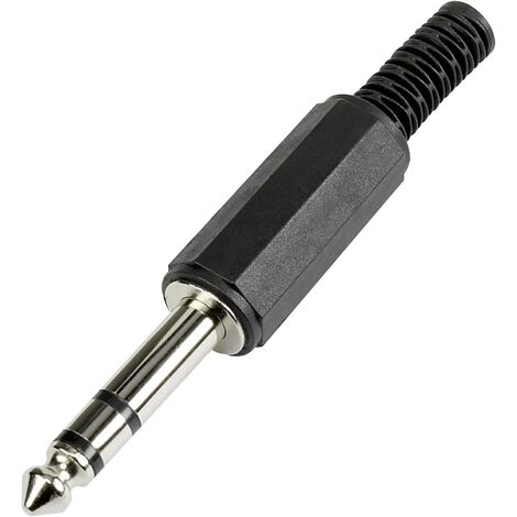 Jack 6.35 mm mâle, droit TRU COMPONENTS 595201 Nombre de pôles: 3 stéréo noir 1 pc(s) S842601
