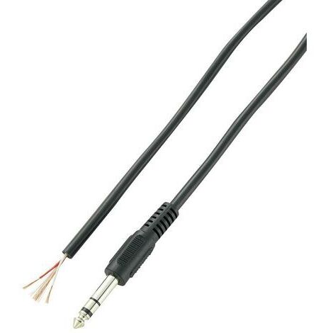 Jack 6.35 mm mâle, droit VOLTCRAFT 93025c211 Nombre de pôles: 3 stéréo noir 1 pc(s) W09488
