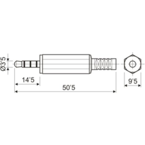 Jack macho 3'5 mm Electro Dh 15.109 8430552101283