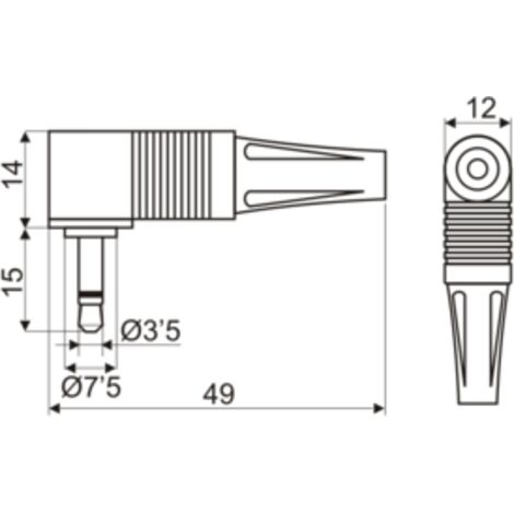 Jack macho acodado monoaural de 3.5 mm Electro Dh 15.107 8430552066728