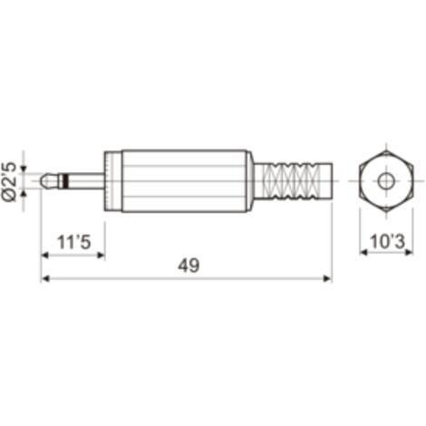 Jack macho monoaural de 2'5 mm Electro Dh 15.100/CP 8430552023615