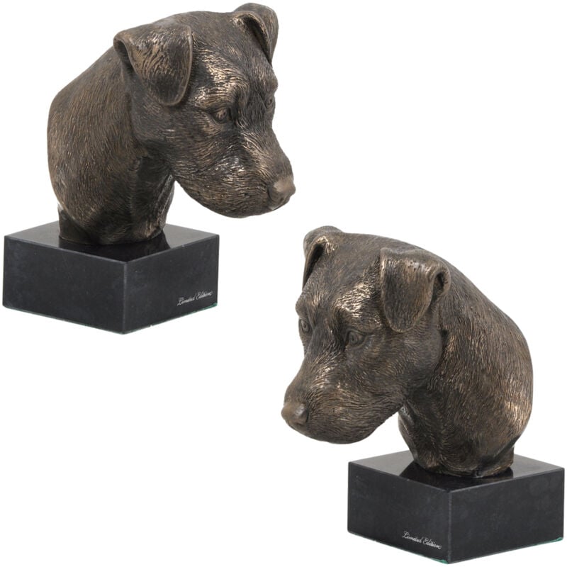 Jack Russell Terrier - statuette de chien, buste sur socle en pierre, sculpture, trophée pour une exposition canine par Art-Dog