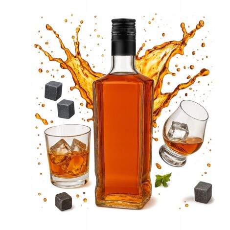 JACK WALKER Flasche 1000ml + Verschluss für MOONLIGHT WHISKY RUM ALKOHOL 1 L