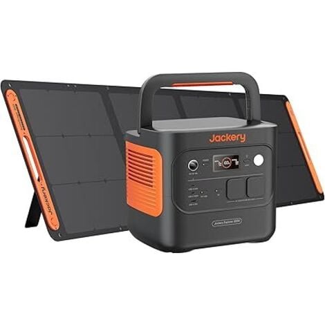Jackery 2000 v2 Tragbare Powerstation mit 200W Solarpanel, 2042Wh Solargenerator mit 2200W Ausgang, LiFePO4 Batterie Schnellladung für Camping, Wohnmobil, Off-Grid