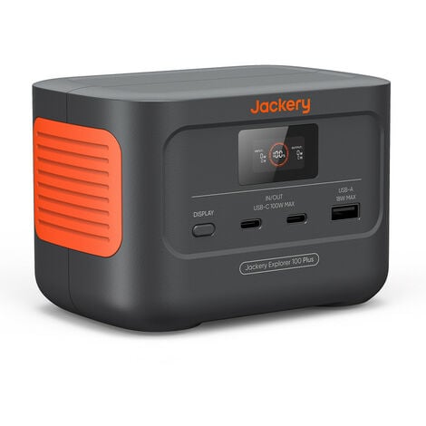 Jackery Explorer 100 Plus, 99 Wh Tragbare Powerstation mit LiFePO4 Akku mit 128 W Ausgang, handtellergroßer Back-up-Akku für Geschäftsreisen und Erkundungen im Freien