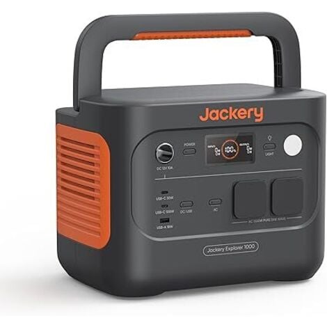 Jackery Explorer 1000 v2 Tragbare Powerstation,1070Wh LiFePO4 Solargenerator,1500W AC/100W USB-C Ausgang, 1 Std. Schnellladung, LFP Powerstation für Outdoor Camping, Wohnmobil, Notfall
