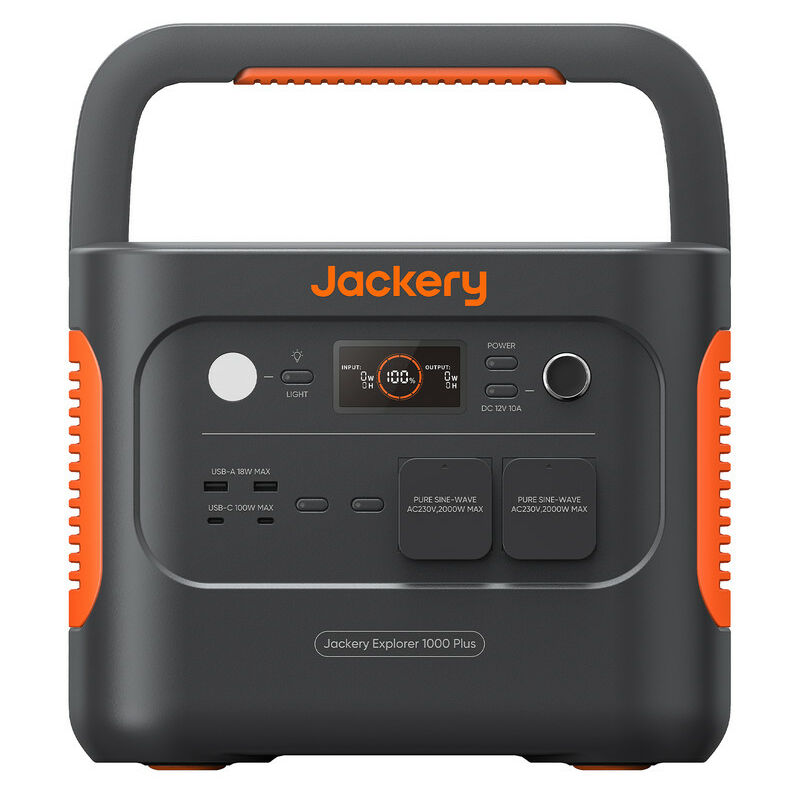 Jackery - Explorer Generateur Electrique Portable 1000 Plus, Batterie LiFePO4 1264Wh avec 2x 2000W, Générateur Solaire Station Extensible à 5kWh pour