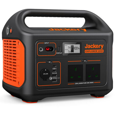 Jackery Portable Power Station Explorer 1000, 1002WH Solar Mobile Lithium Battery Pack for Home Emergency Power with 230V/1000W AC Outlets, Outdoor RV Camping…